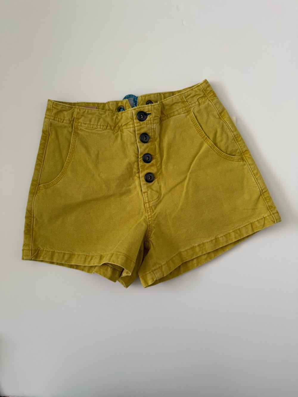 Anthropologie High-Waist Mustard Button-Front Women’s Shorts